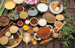 Ayurveda elementi sul tavolo